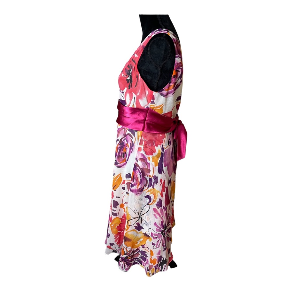 Kasper Dress Floral V Neck Midi Size 12 - Picture 2 of 9